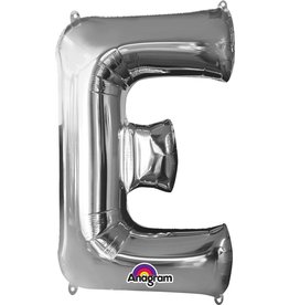 Silver Letter E Mylar 34" Balloon
