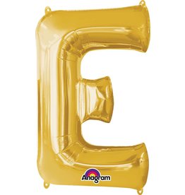 Gold Letter E Mylar 34" Balloon