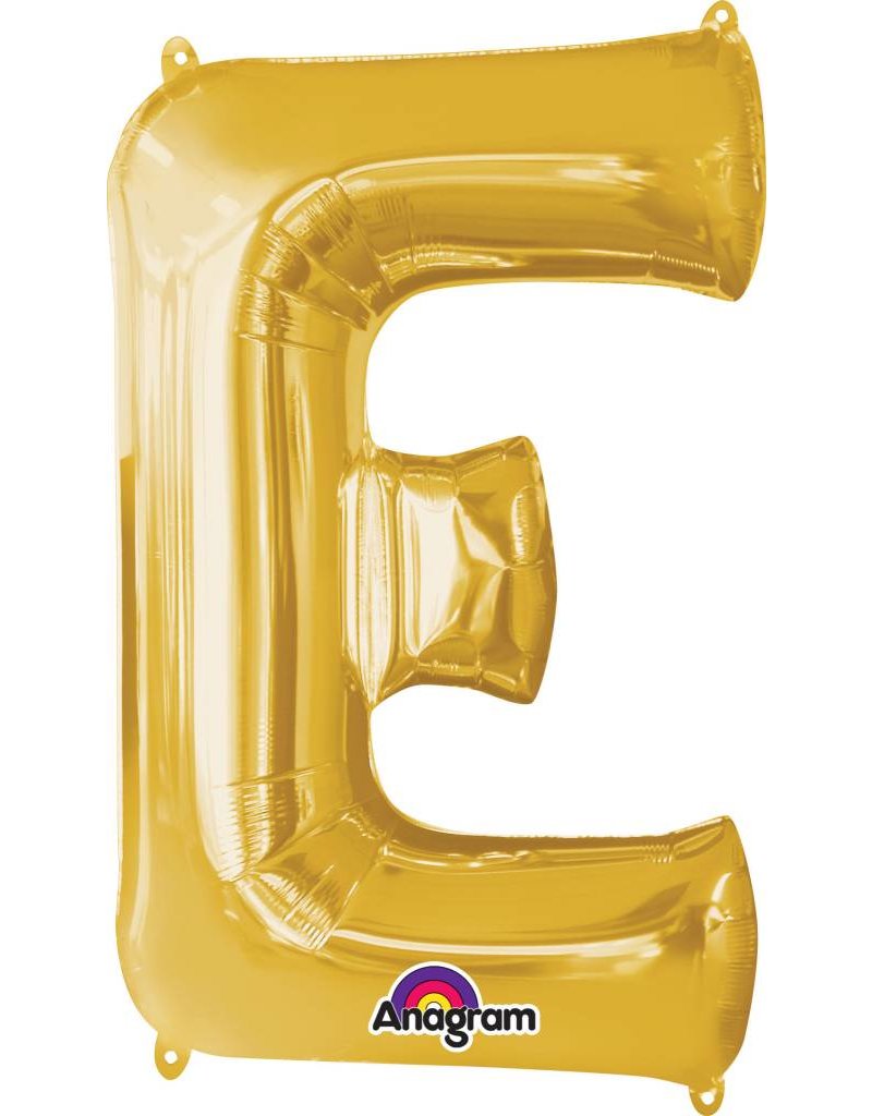 Gold Letter E Mylar 34" Balloon