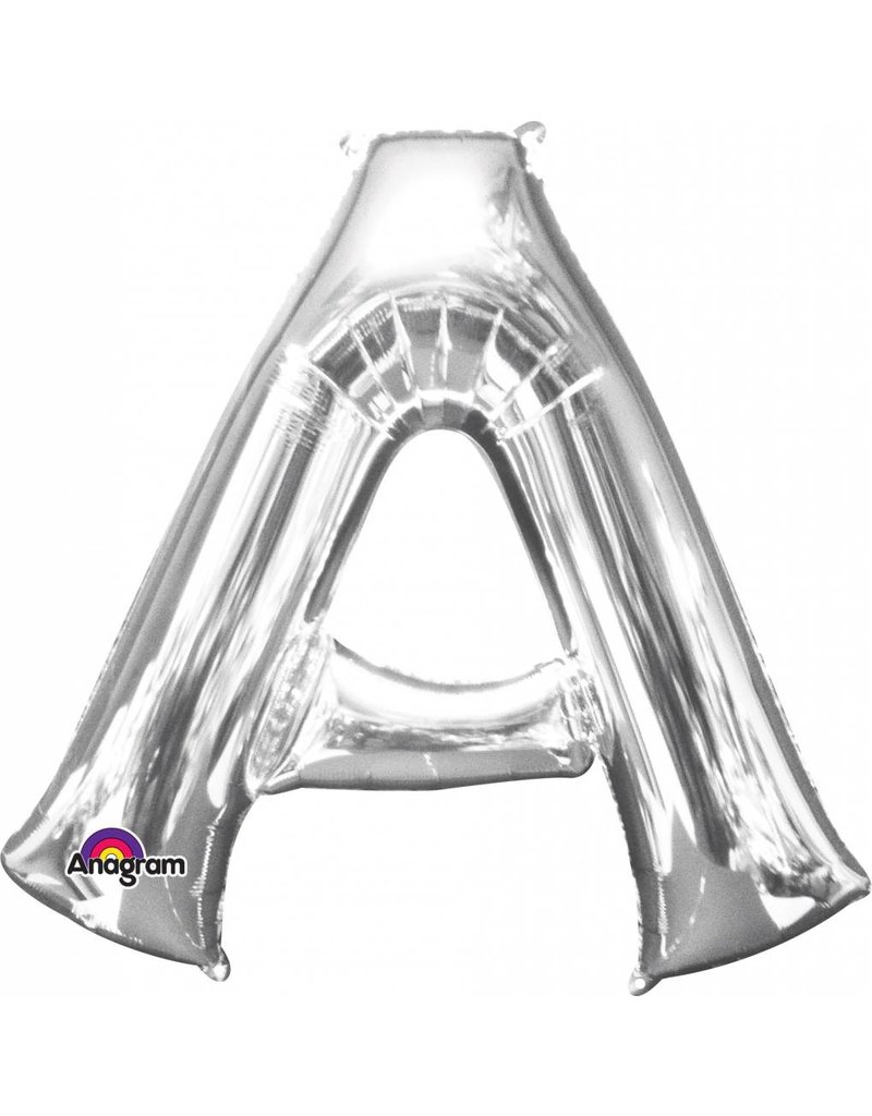 Silver Letter A Mylar 34" Balloon