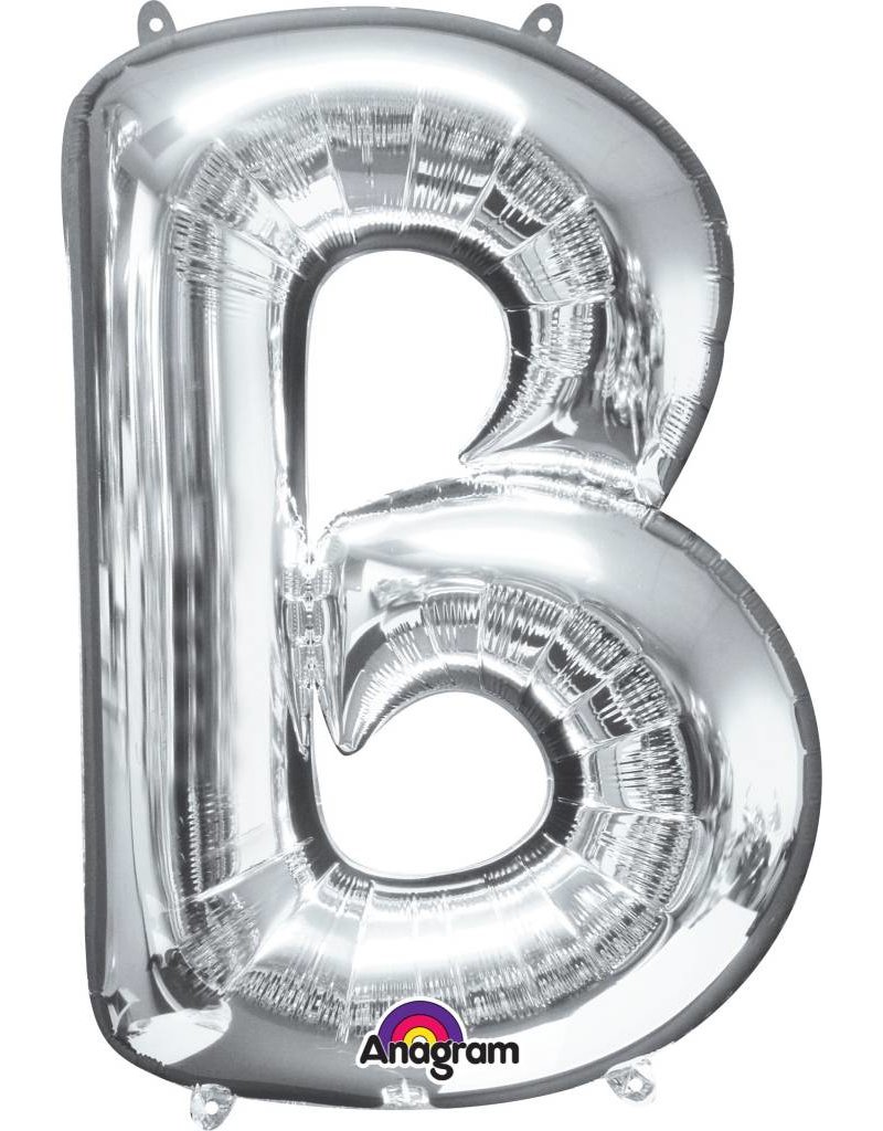 Silver Letter B Mylar 34" Balloon