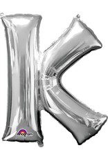 Silver Letter K Mylar 34" Balloon