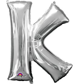 Silver Letter K Mylar 34" Balloon