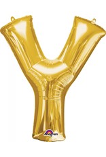 Gold Letter Y Mylar 34" Balloon