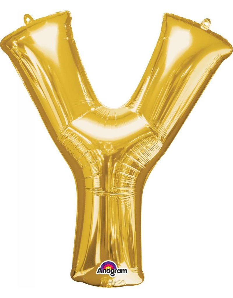 Gold Letter Y Mylar 34" Balloon