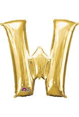 Gold Letter W Mylar 34" Balloon