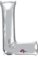 Silver Letter L Mylar 34" Balloon