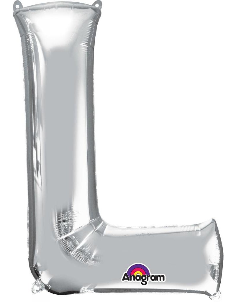 Silver Letter L Mylar 34" Balloon