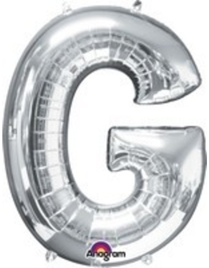 Silver Letter G Mylar 34" Balloon
