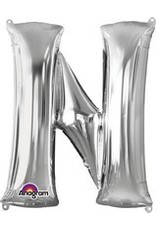 Silver Letter N Mylar 34" Balloon
