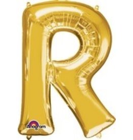 Gold Letter R Mylar 34" Balloon