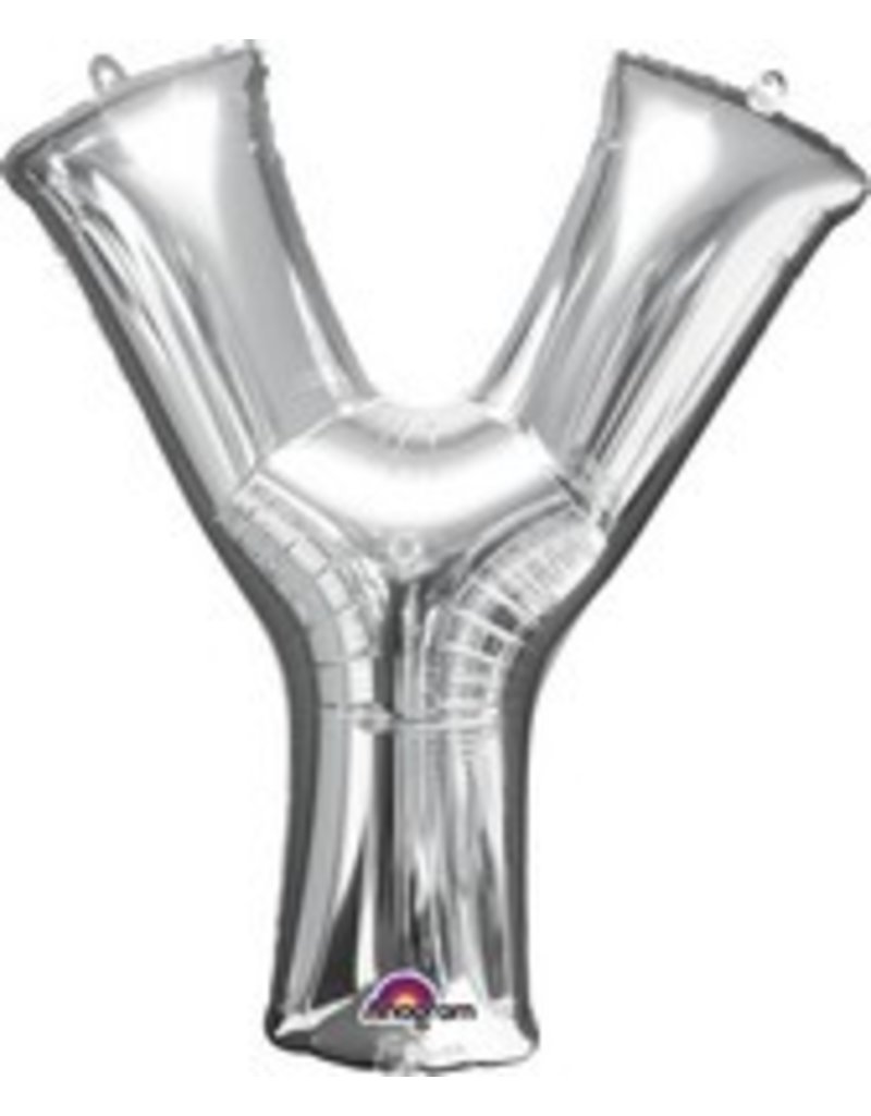 Silver Letter Y Mylar 34" Balloon