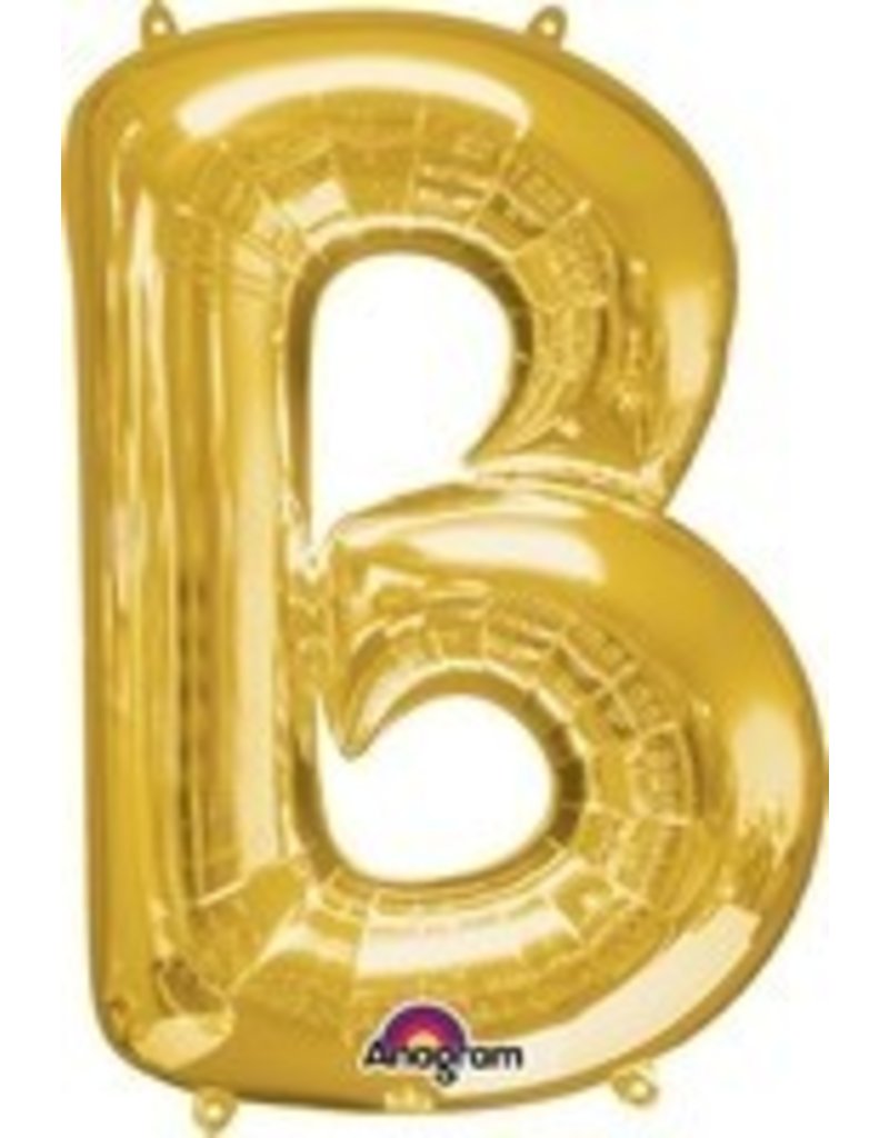 Gold Letter B Mylar 34" Balloon