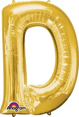Gold Letter D Mylar 34" Balloon