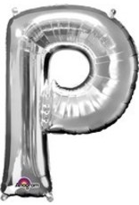 Silver Letter P Mylar 34" Balloon