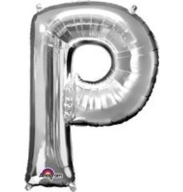 Silver Letter P Mylar 34" Balloon