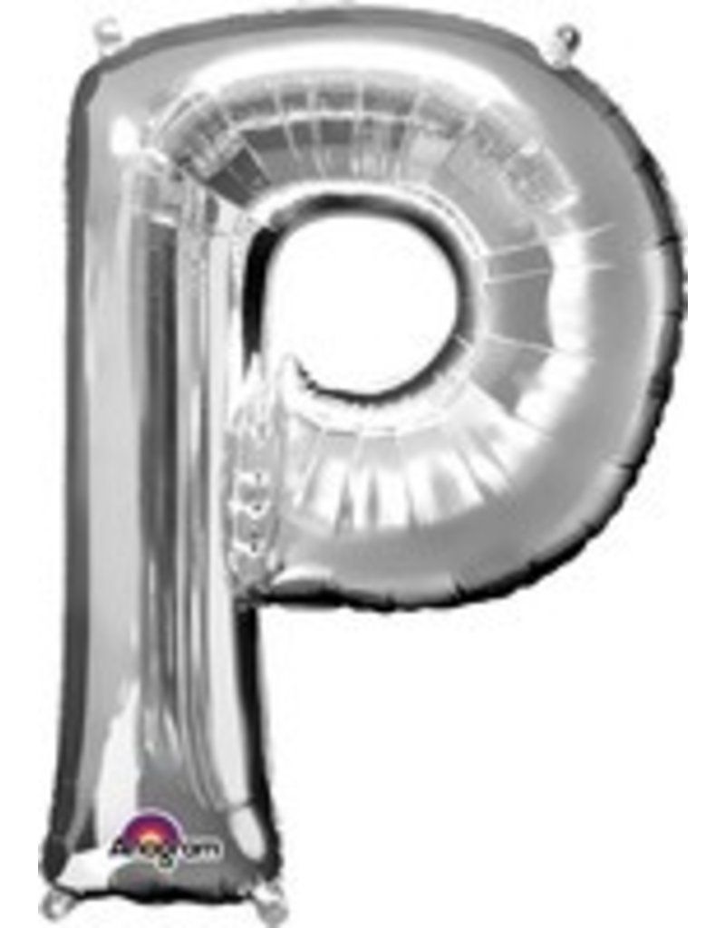Silver Letter P Mylar 34" Balloon