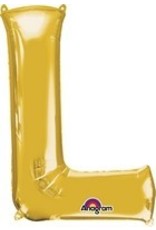 Gold Letter L Mylar 34" Balloon