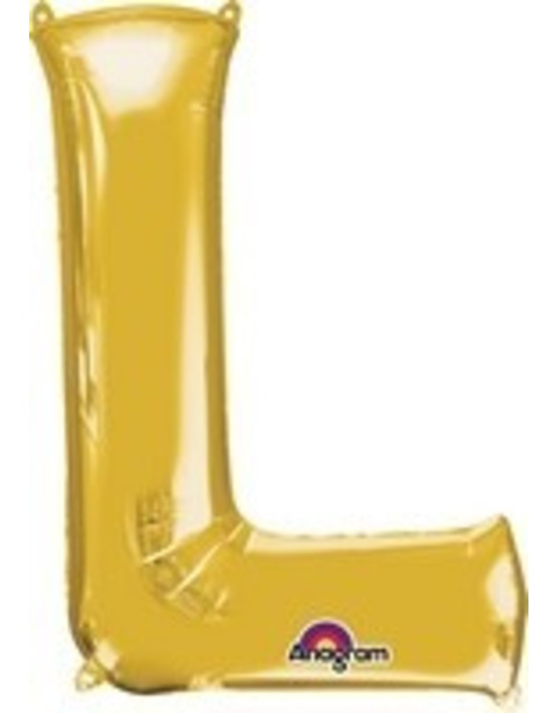 Gold Letter L Mylar 34" Balloon