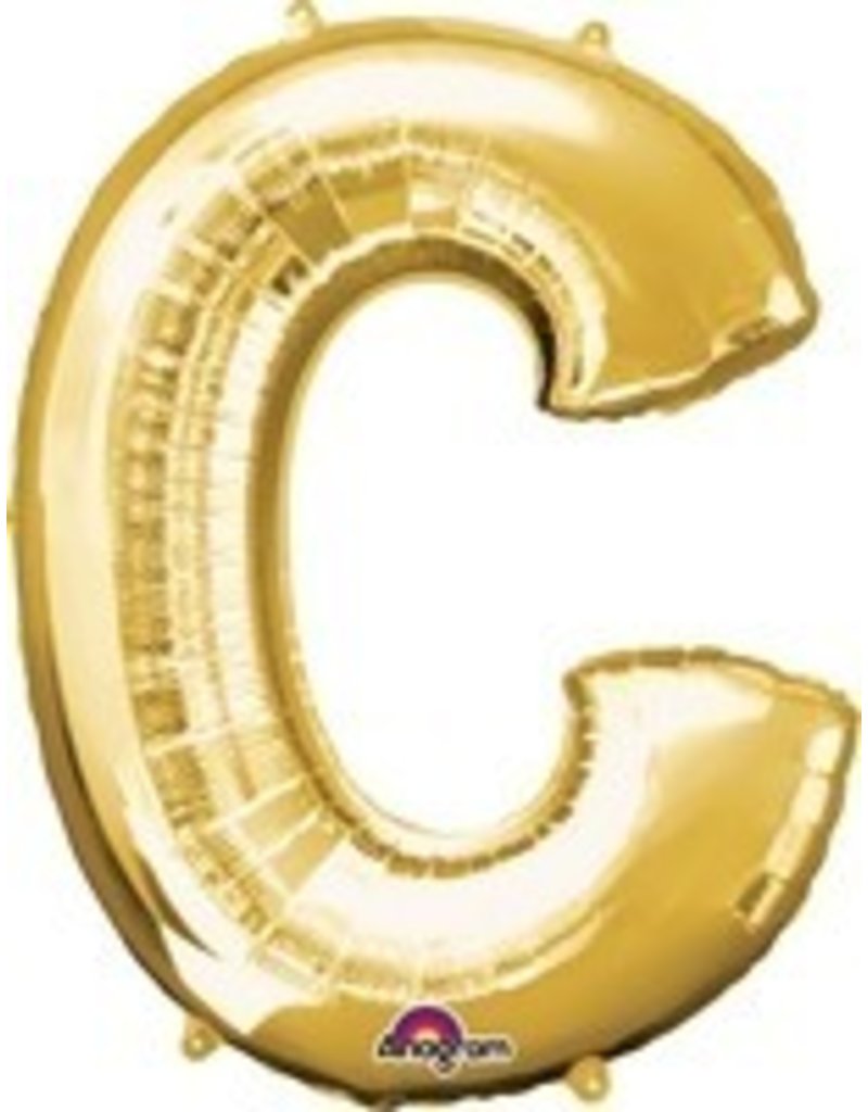 Gold Letter C Mylar 34" Balloon