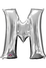 Silver Letter M Mylar 34" Balloon