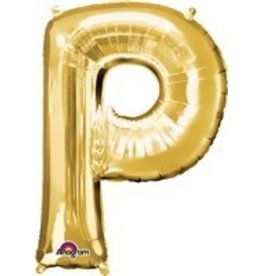 Gold Letter P Mylar 34" Balloon