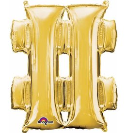 Gold Shape # Mylar 34" Balloon