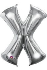 Silver Letter X Mylar 34" Balloon