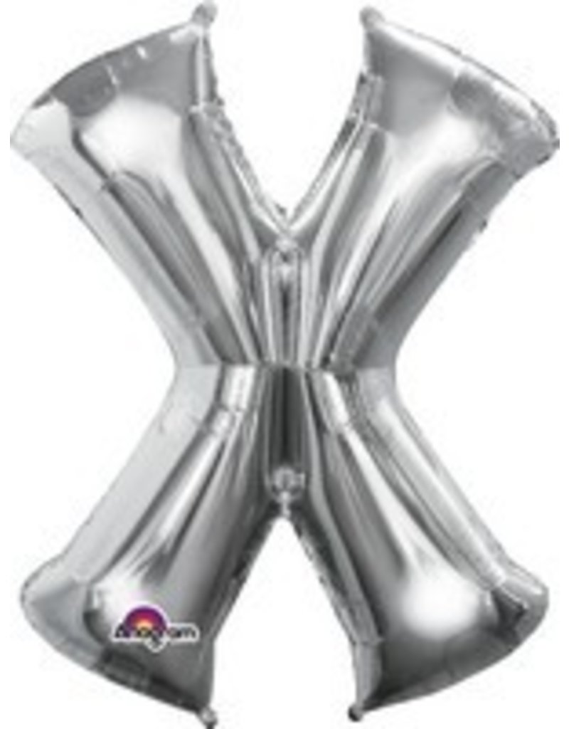Silver Letter X Mylar 34" Balloon