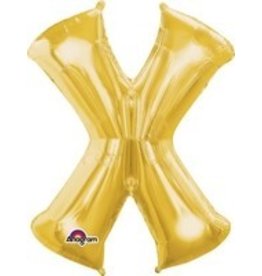 Gold Letter X Mylar 34" Balloon