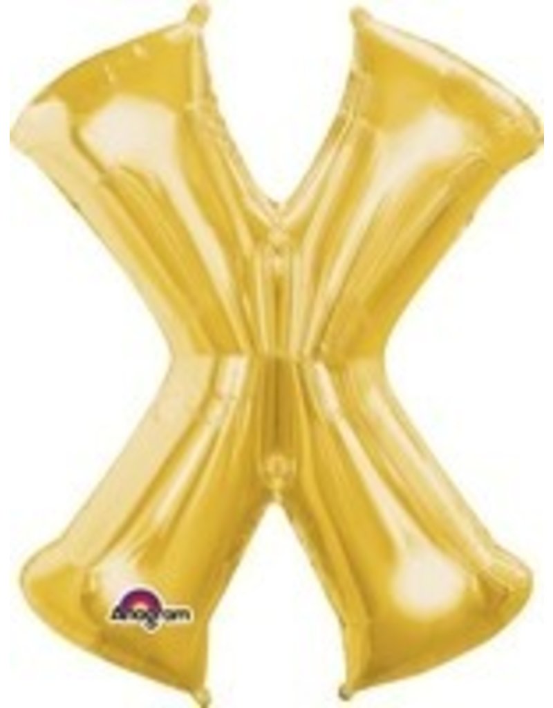 Gold Letter X Mylar 34" Balloon