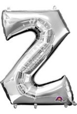 Silver Letter Z Mylar 34" Balloon