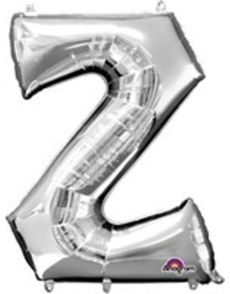 Silver Letter Z Mylar 34" Balloon