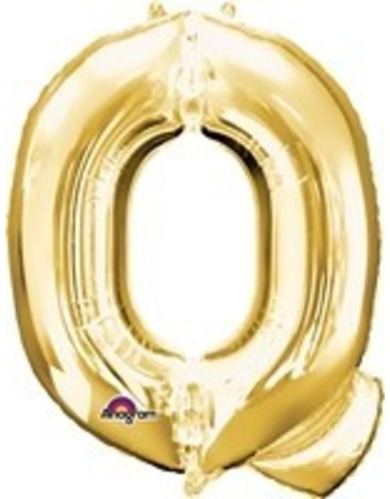 Gold Letter Q Mylar 34" Balloon