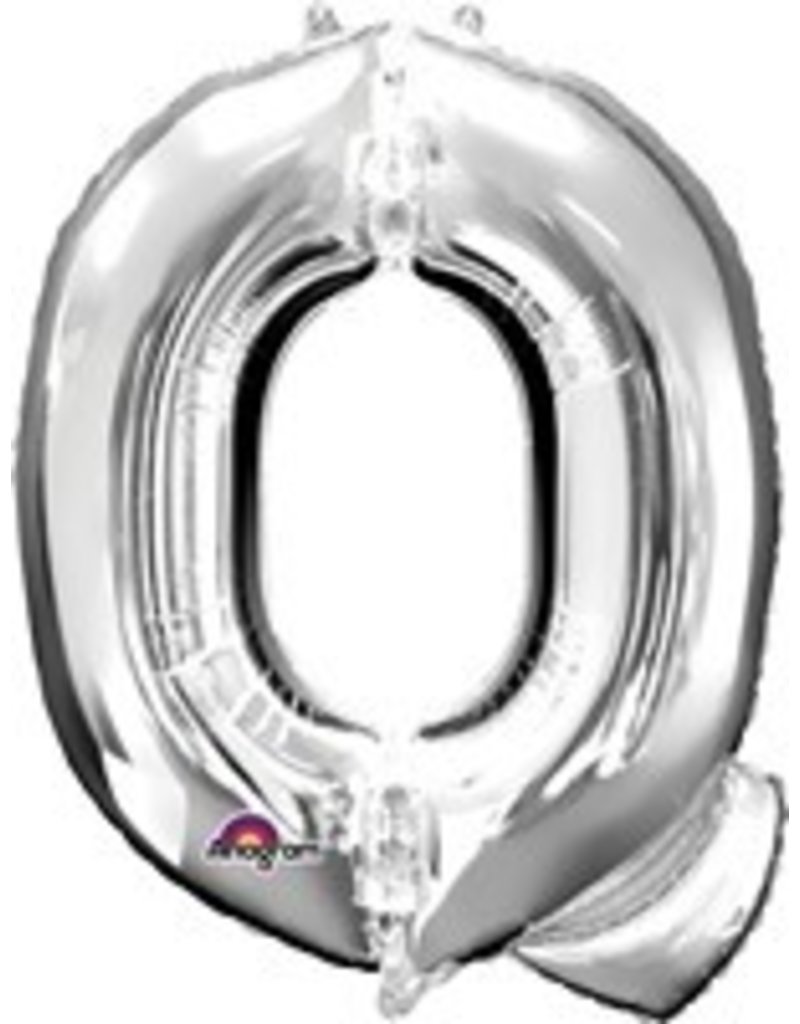 Silver Letter Q Mylar 34" Balloon