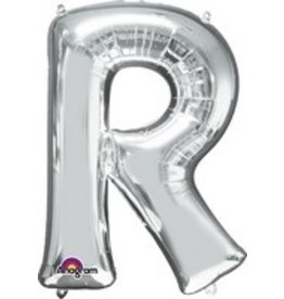 Silver Letter R Mylar 34" Balloon