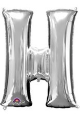 Silver Letter H Mylar 34" Balloon