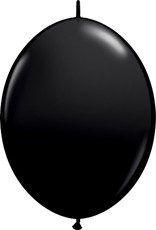 12" Onyx Black Quick Link Balloons 1 Dozen Flat