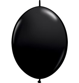 12" Onyx Black Quick Link Balloons 1 Dozen Flat