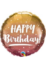 Birthday Metallic Gold & Rose Ombre 18" Mylar Balloon