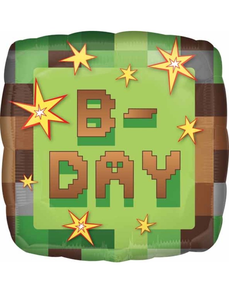 TNT Party Bday 18" Mylar Balloon (Minecraft)