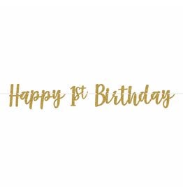 1st Birthday Glitter Ribbon Letter Banner