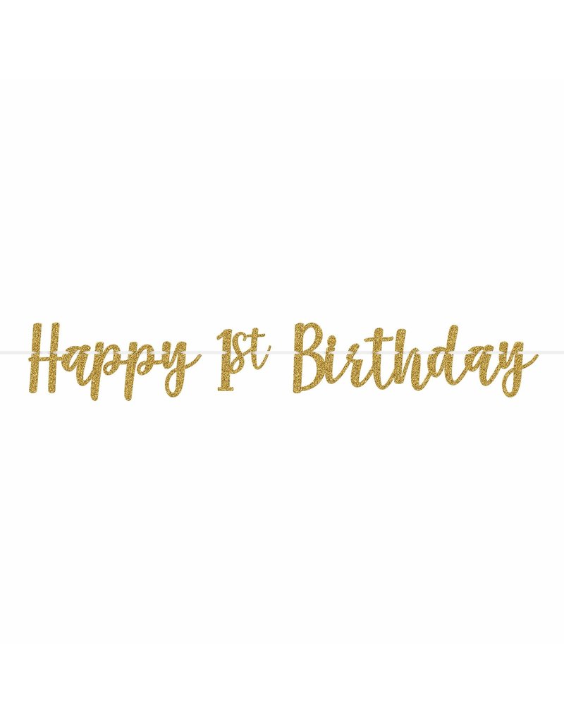 1st Birthday Glitter Ribbon Letter Banner