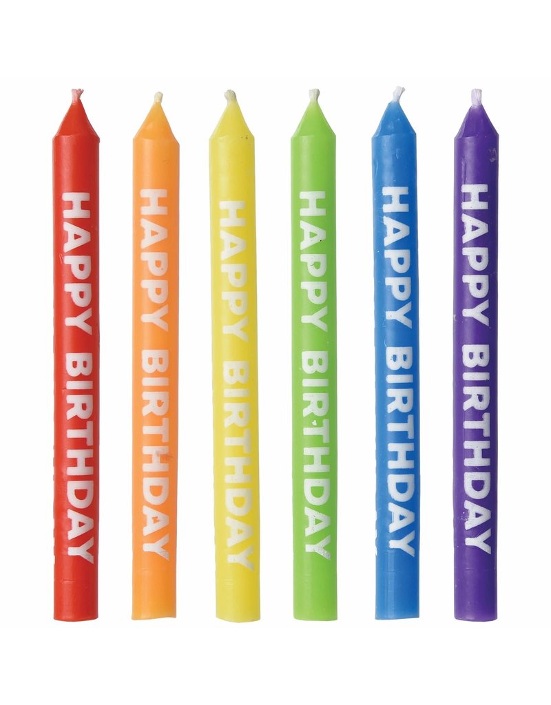 Rainbow Happy Birthday Candles (12)