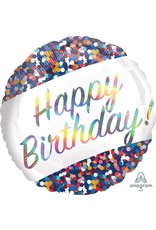 Happy Birthday Confetti 18" Mylar Balloon