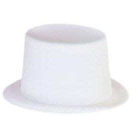 White Flocked Velour Top Hat
