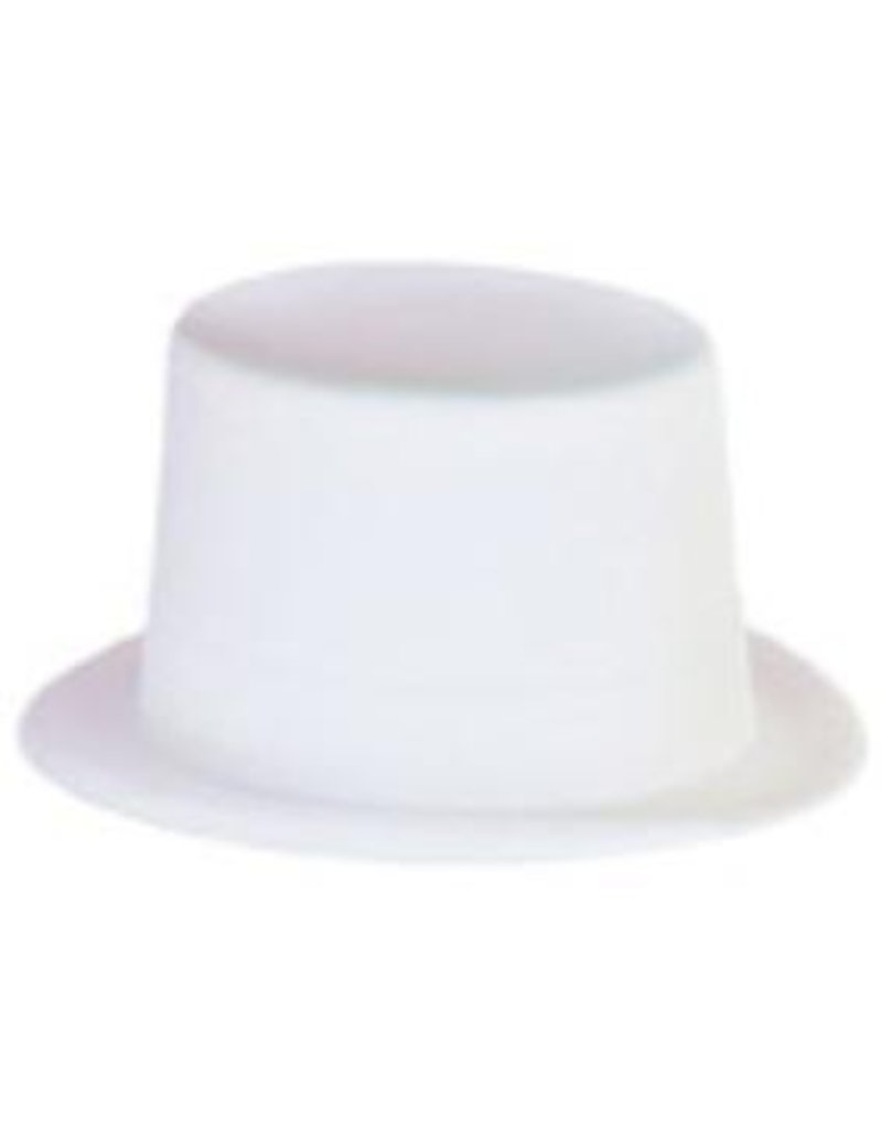 White Flocked Velour Top Hat