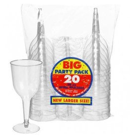 10oz Plastic Wine Glass Clear (20)