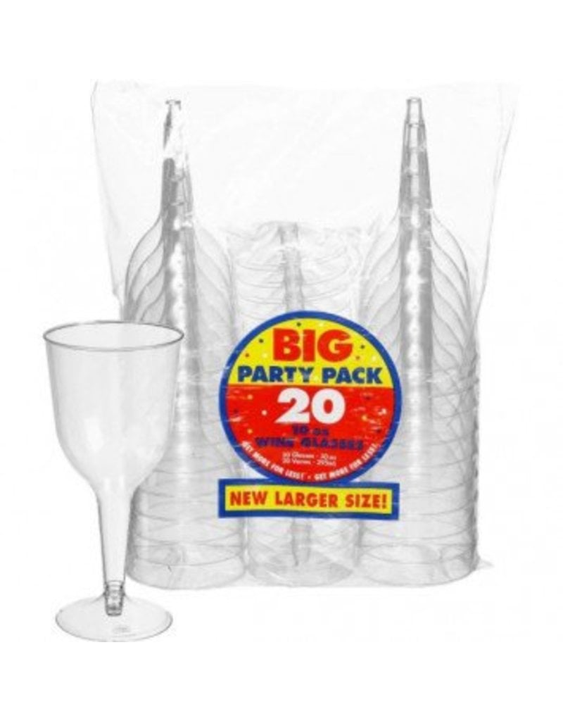 10oz Plastic Wine Glass Clear (20)