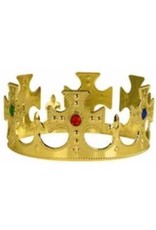 Gold Adjustable Jewel Plastic King's Crown
